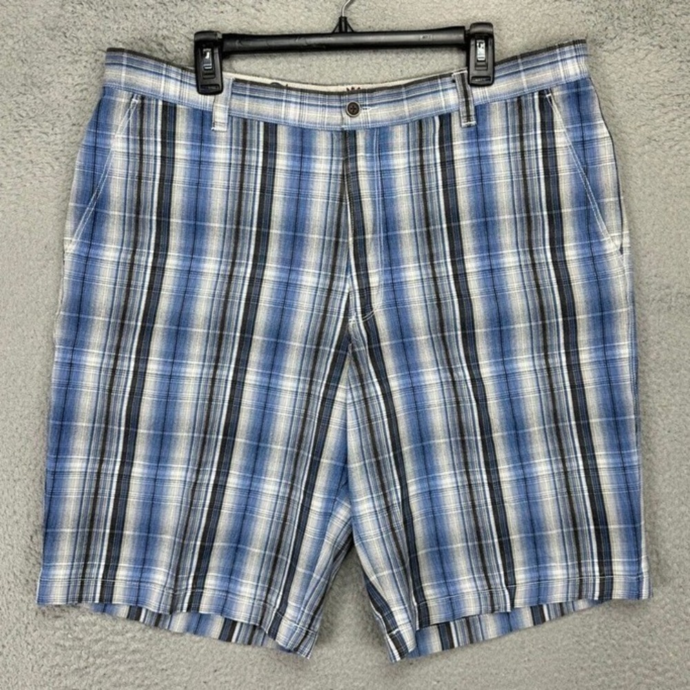 Men's Blue Plaid Casual Shorts